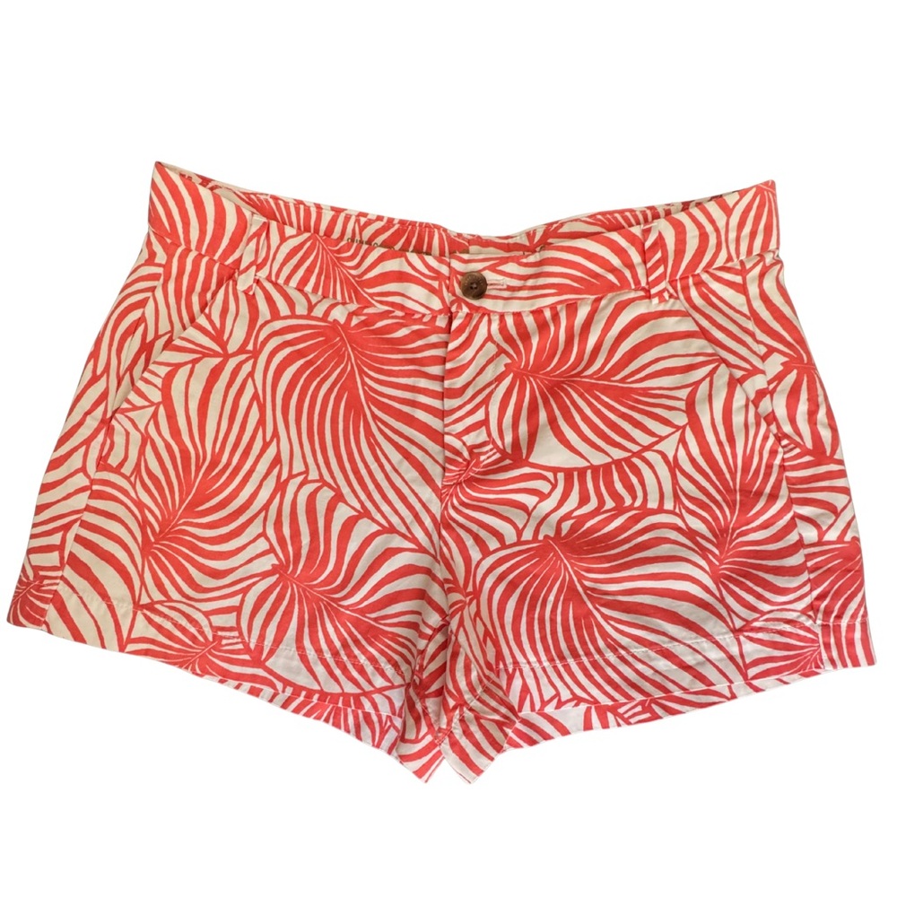 GAP Neon Peach Palm Print Shorts – Size 8